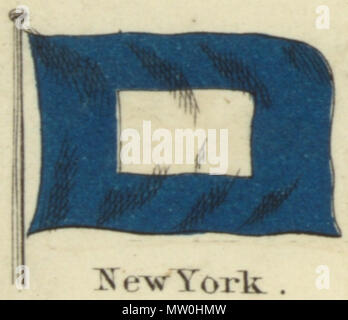 . Inglese: segnali per i piloti. New York. Johnson nuovo grafico di emblemi nazionali, 1868.jpg Johnson nuovo grafico di emblemi nazionali. La stampa mostra le bandiere dei vari paesi, quelle percorse da navi e il 'Signals per piloti." nell'angolo in alto a sinistra è il 'degli Stati Uniti 37-stella bandiera, nell'angolo in alto a destra è il "Royal Standard del Regno Unito Gran Bretagna & Irlanda'; nell'angolo in basso a sinistra è il "russo" Standard e nell'angolo in basso a destra è il 'Standard francese." Il flag su questo foglio differiscono leggermente da quelli su di un altro foglio numerato 4 [top left] e 5 [in alto a destra Foto Stock