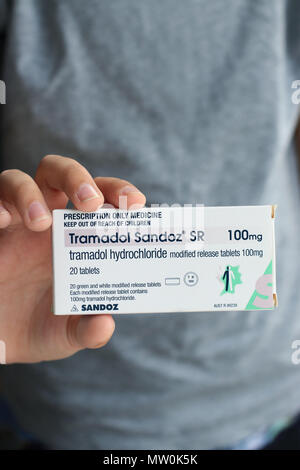 Prescrizione Endone antidolorifico e tramadolo Sandoz - killer del dolore Foto Stock