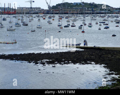 Il lavaggio da Falmouth attraverso il Fiume Fal Foto Stock