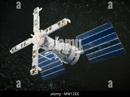 Astronave terra per i sistemi di telerilevamento. Fotomontaggio immagine. Foto Stock