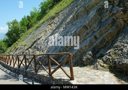 Circa 80 impronte di dinosauri trovate in Esperia,provincia di Frosinone, Italia, Europa Foto Stock