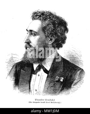 . Inglese: Ritratto di Theodor Václav Bradský (anche Wenzel Theodor Bradsky, 1833-1881), compositore ceco attiva principalmente in Germania. Il 30 ottobre 1877. Josef Mukařovský (1851-1921) 603 Theodor Bradsky 1877 Mukarovsky Foto Stock