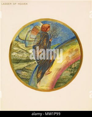 . Inglese: secondo il Birmingham Musei sito 'una pagina dalla edizione facsimile di Burne-Jones' Fiore libro, uno di 38 disegni ad acquerello riprodotto da Henri Piazza et Cie, per la raffinata arte della società, Londra in 1905.' Fiore di cui è la "Scala del Paradiso" . 1905 595 Il Fiore libro - La Scala del Paradiso Foto Stock