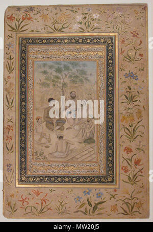 . Visita al Santo uomo dal principe Salim (Jahangir come una gioventù?) Nome oggetto: illustrato album leaf Data: XIX secolo Geografia: India Medio: inchiostro opaco, acquerello, e oro su carta di dimensioni: 14 1/2 x 9 7/8a. (36,8 x 25,1cm) Classificazione: Codices linea di credito: dono di Alexander Smith Cochran, 1913 Numero di accessione: 13.228.39 questa illustrazione non è sul display Condividi Aggiungi alle firme MyMet, iscrizioni e marcatura marcatura: Firmato: lavoro di Mir Zahid . Xix secolo. donaldduck100 635 Visita al Santo uomo dal principe Salim (Jahangir come una gioventù) Foto Stock