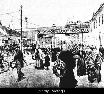 . Wien, Allerseelen 1903, Weg zum Zentralfriedhof . 1903. 'Wiener Bilder' giornale 645 Wien Allerseelen 1903 Foto Stock