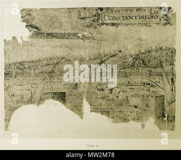 665 Άποψη τμήματος της Βοσπόριας Άκρας με το ανάκτορο του Τοπκαπί - Lorck Melchior - 1559 Foto Stock