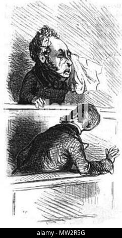 . Français : Caricatura d'Armand Pierre Félix Deslongrais en 1848-49, par Cham. 1850. Cham (Amédée de Noé) 160 Deslongrais par Cham Foto Stock