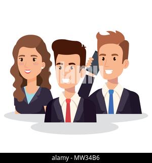 La gente di affari avatar isometrica Illustrazione Vettoriale