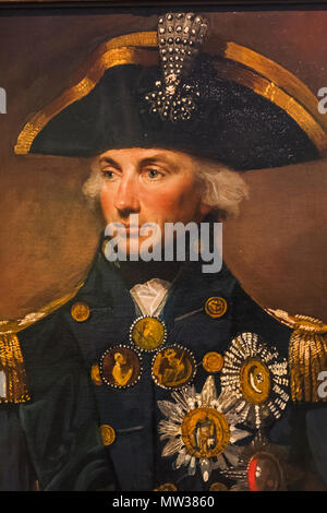 Inghilterra, pittura del Contrammiraglio Sir Horatio Nelson da Francis Lemuel Abbott datata 1799 Foto Stock