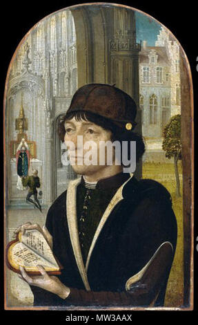 . Giovane uomo in possesso di un libro . Français : Ritratto d'onu jeune homme (New York) . 1480s 658 giovaniMan-NewYork Foto Stock