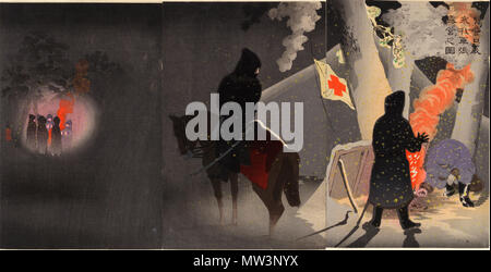 . Inglese: Kobayashi Kiyochika - sfidando il freddo pungente, le nostre truppe Impostare Camp a Yigkou (1895) Jean S. e FredericA. Raccolta Sharf, 2000. 419a-c Museo delle Belle Arti di Boston . 1895. Kobayashi Kiyochika (1847-1915) nomi alternativi Kiyochika Kobayashi; 小林淸親; 小林清親 Descrizione giapponese ukiyo-e artista Data di nascita e morte 10 Settembre 1847 28 Novembre 1915 Luogo di nascita e morte Honjo Tokio Prefettura competente controllo : Q3121142 VIAF: 74177268 ISNI: 0000 0001 1877 9655 ULAN: 500121369 LCCN: N81124700 NLA: 35428613 WorldCat 343 Kobayashi Kiyochika - sfidando il freddo pungente, il nostro Foto Stock