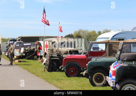 I veicoli militari mostrano a Llandudno, Galles Foto Stock