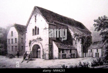 . Français : rotocalco ancienne représentant la chapelle de la commanderie templière d'Epailly (Courban, Côte-d'Or) . Il 4 settembre 2010, 17:45:36. Sconosciuto 191 Epailly Foto Stock