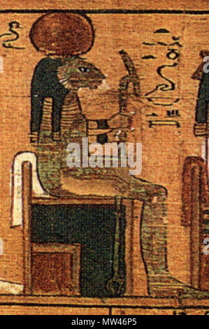 . Inglese: la pesatura del cuore dal Libro dei Morti di Ani. Tefnut. . 3 giugno 2011, 16:09 (UTC). BD la pesatura del cuore.jpg: fotografato dal British Museum; originale artista sconosciuto lavoro derivato: JMCC1 (PARLA) 77 BD la pesatura del cuore - Tefnut Foto Stock