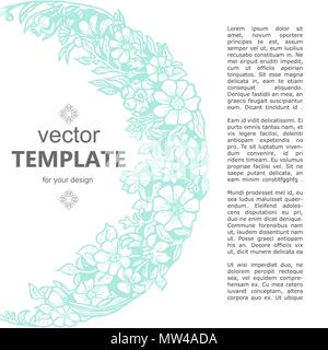 Nuovo modello a molla con testo e fiori Illustrazione Vettoriale