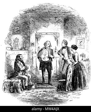 . Inglese: Coavinses Phiz (Hablot K. Browne) 1853 Attacco 4 1/8 x 4 1/8 pollici su una pagina di 8 7/16 x 5 pollici rivolta p. 52 di Dickens's Bleak House . 6 febbraio 2012, 15:13:51. Hablot Knight Browne (Phiz) 135 Coavinses Foto Stock