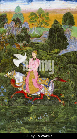 . Inglese: Farrukh Beg. Sultan Ibrahim Adil Shah II Khan hawking. Pagina da San Pietroburgo Album. Bijapur ca.1590-95 (28,7x15,6cm) Istituto di Studi Orientali di San Pietroburgo . Il 3 marzo 2012. farrukh Beg 202 Farrukh Beg. Sultan Ibrahim Adil Shah II Khan hawking. Pagina da San Pietroburgo Album. Bijapur ca.1590-95 (28,7x15,6cm) Istituto di Studi Orientali San Pietroburgo Foto Stock