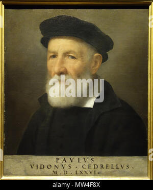 . Inglese: Ritratto di Paolo Vidoni Cedrelli dipinte nel 1576 da Giovanni Battista Moroni (c.1520-1579) BERGAMO (BG), Accademia Carrara - Museo . Il 30 ottobre 2012, 12:03:09. Giovanni Battista Moroni (c.1520-1579) 425 MORONI -- Ritratto di Paolo Vidoni Cedrelli Foto Stock