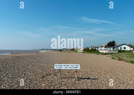 I cani non al di là di questo punto segno, Thorpeness, Suffolk, Regno Unito. Foto Stock
