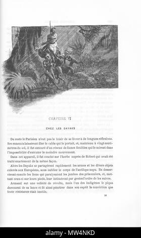 . Français : Pagina du Roman de Paul d'Ivoi "Triplex Corsaire" (1898), illustrée par une gravure d'onu dessin de Louis Tinayre. Deuxième partie, chapitre 6, p. 297. 8 febbraio 2014, 13:07:39. Paolo d'Ivoi (texte), Louis Tinayre (dessin) 302 Ivoi-CorsaireTriplex-Partie2-Chap6-p297 Foto Stock