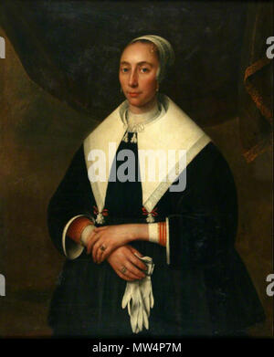 . Nederlands: Vrouw incontrato handschoenen . tra 1650 e 1655. Abramo Liedts (1604 di 1605-1668) 498 Portret van een vrouw incontrato handschoenen Abramo Liedts (1604 di 1605-1668) Foto Stock