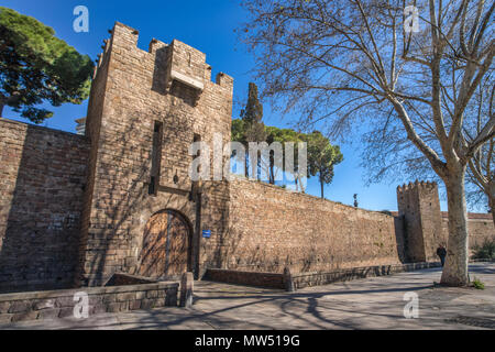 Spagna, Barcellona, Barcellona antica mura, Santa Madrona Gate Foto Stock