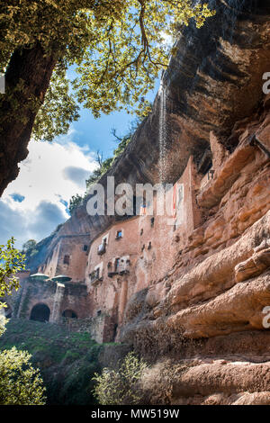 Spagna, Provincia di Barcellona, Mura Città, Puig de la Bauma , casa medioevale Foto Stock