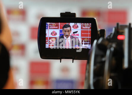 Nuovo Sunderland Jack manager Ross durante la conferenza stampa presso la Accademia di luce, Sunderland. Foto Stock