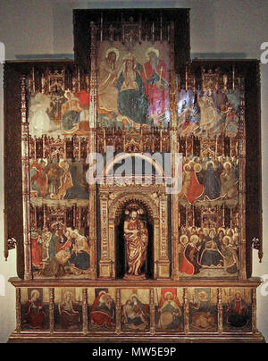 . Retaule de Sant Joan, procedent del santuari del Vinyet. És n.a. de Jaume Forner. Hospital de Sant Joan de Sitges, Catalunya. 1544. amadalvarez 310 Jaume Forner retaule ospedale Sitges 1814 Foto Stock