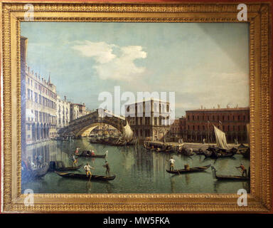. Il Ponte di Rialto . Inglese: dipinti del Louvre - sala C . 1730s ; 2016-06-16 17:27:42. Sailko 81 Bernardo Bellotto, il ponte di rialto visto da nord, 1739-42 ca. 01 Foto Stock