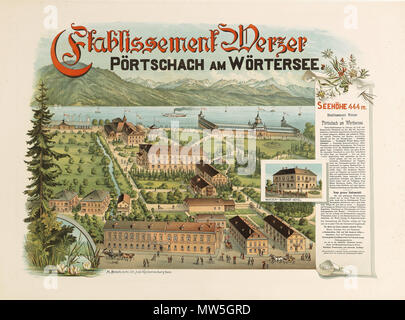 486 Plakat Etablissement Werzer Pörtschach am Wörthersee c1890 Foto Stock