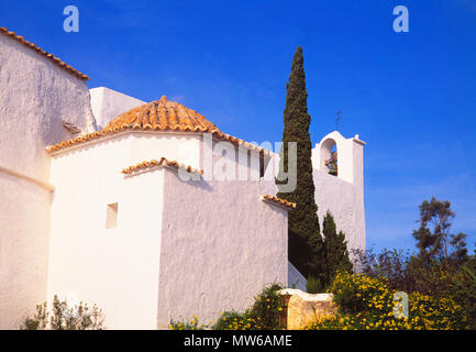 Cappella. Puig de Missa di Santa Eulària des Riu, Ibiza, Isole Baleari, Spagna. Foto Stock