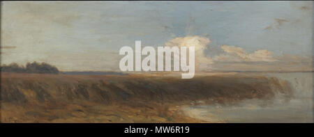 . Inglese: Axel Fahlcrantz (1851-1925), Kustbild, monogramsignerad un F-z, olja på duk, ca 24 x 59 cm. Tra il 1851 e il 1925. Axel Fahlcrantz (1851-1925), (Axel Erik Valerio Fahlcrantz), artista svedese 65 Axel Fahlcrantz, Kustbild Foto Stock