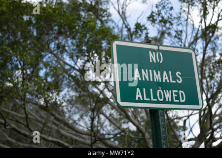 Non sono ammessi animali firmare in un parco Foto Stock