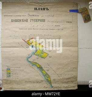 . Inglese: un piano di una parte settentrionale del lago Alaušas (Utena distretto, Lituania). Il piano è stato dipinto nel 1870. 1870. Foto scattata da Liutauras Ulevičius 32 Alausa 1870 Bisliu viensodija Foto Stock