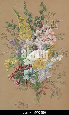 47 Anna Stainer-Knittel Alpenblumenstrauß 1889 Foto Stock