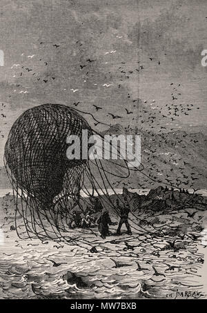 Frontespizio: 'L'isola misteriosa' di Jules Verne. NY: Scribner Armstrong & Co., 1875. Prima edizione americana Foto Stock