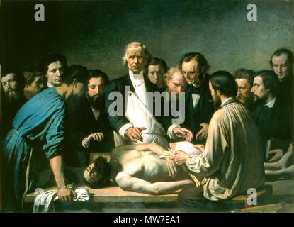 . La pittura francese di chirurgo e anatomista Alfred Velpeau (1795-1867) : "La Leçon d'anatomie de Velpeau à la Charité' . 1864. François-Nicolas-Augustin Feyen-Perrin (1826-188) 38 Alfred Velpeau 02 Foto Stock
