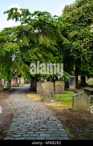 Vista del Howff cimitero a Dundee, Tayside, Scotland, Regno Unito Foto Stock