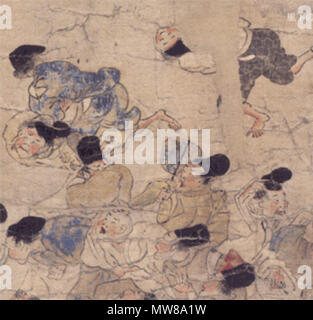 . Ban Dainagon Ekotoba (信貴山縁起絵巻) . Xii secolo 70 Ban Dainagon Ekotoba - Fire e persone F Foto Stock