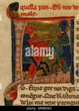 . Français : Bertrand de Born combattant . Il XIII secolo. Anonimo 82 Bertran de Born combattat Foto Stock