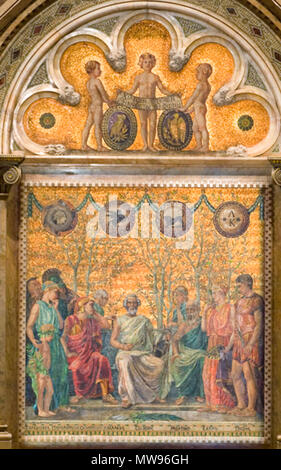 . Inglese: J. A. Holzer, Svizzera, 1858 - 1935 Storia omerica (centro dettaglio), 1894 Mosaico Princeton University PP319 . 1894. Giacobbe Adolphus Holzer 282 Holzer, J. A., storia omerica (centro dettaglio), 1894 Foto Stock