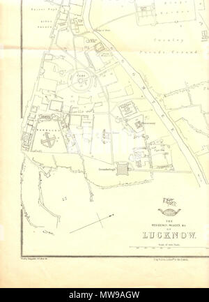 . Inglese: "Il Residency, palazzi, &c. di Lucknow,' come essi sembravano appena prima della ribellione; un settimanale supplemento spedizione mappa, Gennaio 24, 1858 da Edward Weller; . 1 agosto 2006 (secondo i dati EXIF) 22 ottobre 2008 (originale data di caricamento) . Faizhaider a en.wikipedia 380 Lucknow 1857 SW Foto Stock