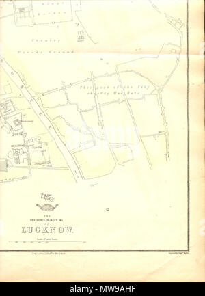 . Inglese: "Il Residency, palazzi, &c. di Lucknow,' come essi sembravano appena prima della ribellione; un settimanale supplemento spedizione mappa, Gennaio 24, 1858 da Edward Weller; . 1 agosto 2006 (secondo i dati EXIF) 22 ottobre 2008 (originale data di caricamento) . Faizhaider a en.wikipedia 380 Lucknow 1857 SE Foto Stock