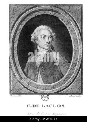 . Français : Pierre Choderlos de Laclos, auteur des liaisons dangereuses, estampe, Paris , circa 1782-1799. Il 4 settembre 2015. Antoine Alexandre Morel (1765-1829 ), graveur & Carmontelle (1717-1806 ), dessinateur du modèle 115 Carmontelle, Morel.- Pierre Choderlos de Laclos c.1782-1799 Foto Stock