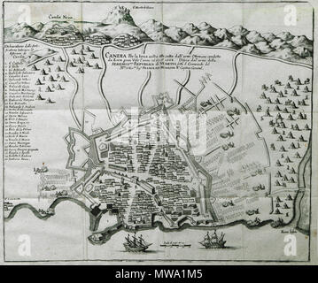 . Inglese: Candia per la terza uolta atta catta dell'armi Ottomane condotte da Esem Gran Visir l'anno 1667 et 1668 - Palmer Roger Earl di Castlemaine - 1669 . 1669. Roger Palmer, 1° Conte di Castlemaine (1634-1705) nomi alternativi Roger Palmer Descrizione diplomat Data di nascita e morte 3 Settembre 1634 1705 competente controllo : Q3439334 VIAF: 56951328 ISNI: 0000 0000 6314 861X LCCN: N84233494 NLA: 35648595 GND: 100068863 WorldCat 110 Candia per la terza uolta atta catta dell'armi Ottomane condotte da Esem Gran Visir l'anno 1667 et 1668 - Palmer Roger Earl di Castlemaine - 1669 Foto Stock