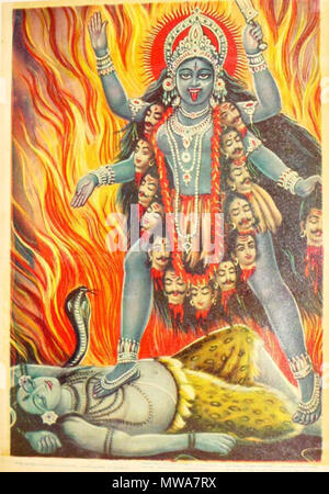 . Inglese: con una fiamma di sfondo che evoca la fine del mondo (bazaar arte, c.1940's) Fonte: ebay, nov. 2006 . 1940. Sconosciuto 651 con una fiamma di sfondo che evoca la fine del mondo Foto Stock