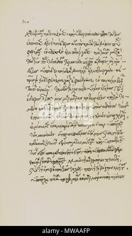 142 Copia di anonimo descrizione di Atene, dal XV secolo manoscritto sette pagine numerate 29-32 Quinta pagina - Laborde Léon Emmanuel S - 1854 Foto Stock