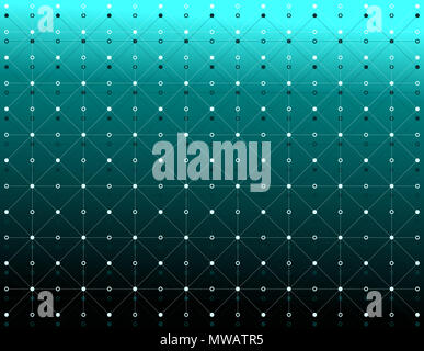 Punti e linee (i colori nero e bianco) texture pattern su gradiente di sfondo verde. Foto Stock
