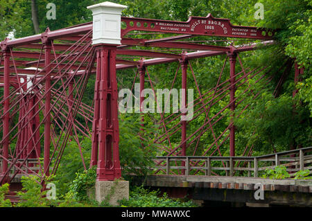 Bollman ferro Ponte di travatura reticolare (1869), Savage Park, Maryland Foto Stock